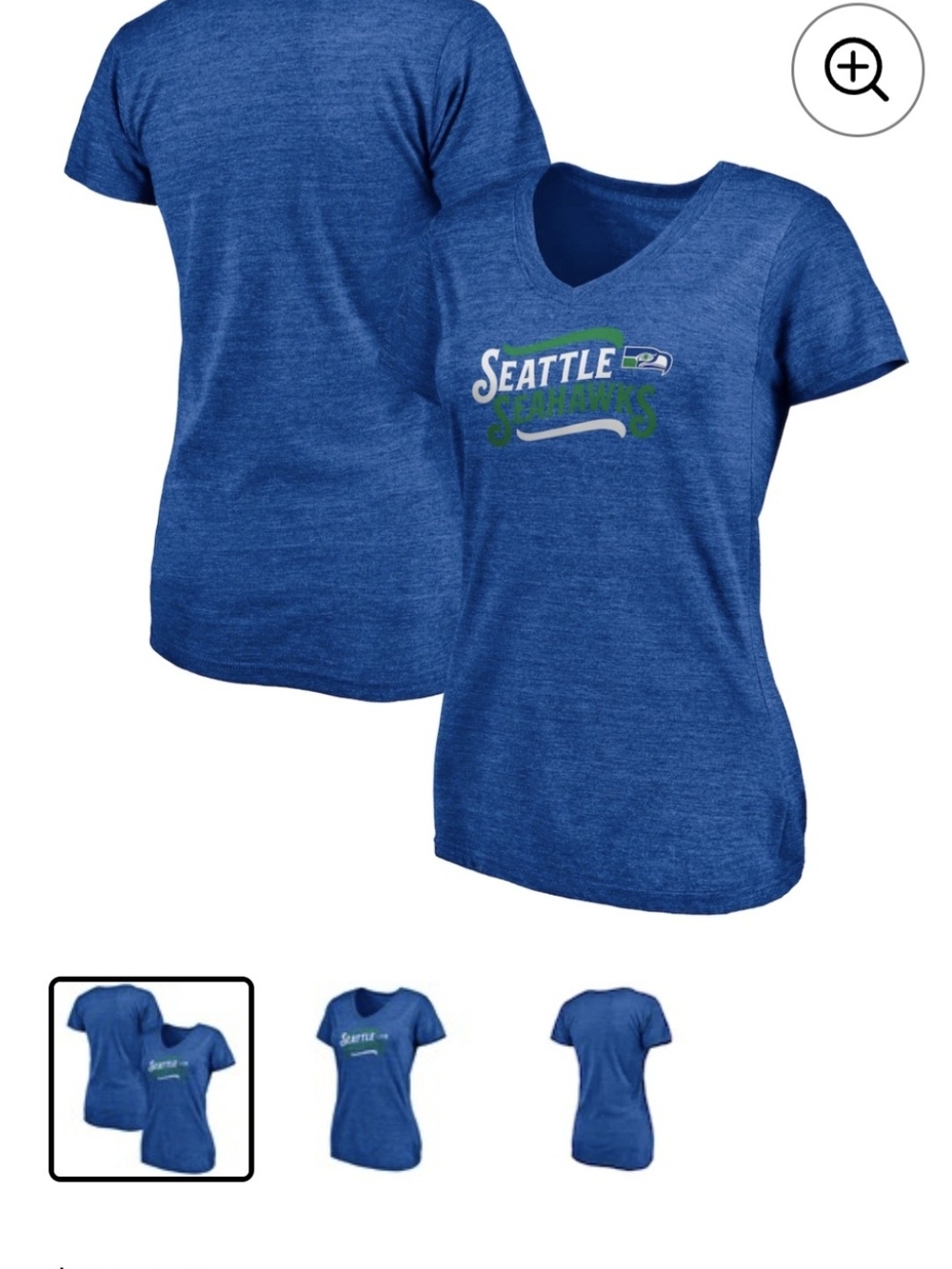 Seattle Seahawks Women's Blue V-Neck T-Shirt
